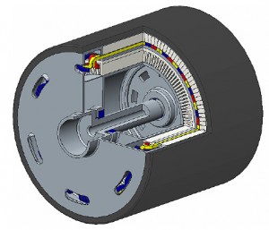 Figure 10: Baseline motor configuration with two bearings on the drive end